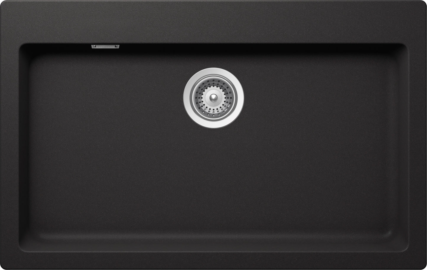 Schock PRIN100AP13 | 1 VASCA | Cristalite | 790x500 | NERO ASSOLUTO | Base 80 | VASCHE CON BANCO RUB