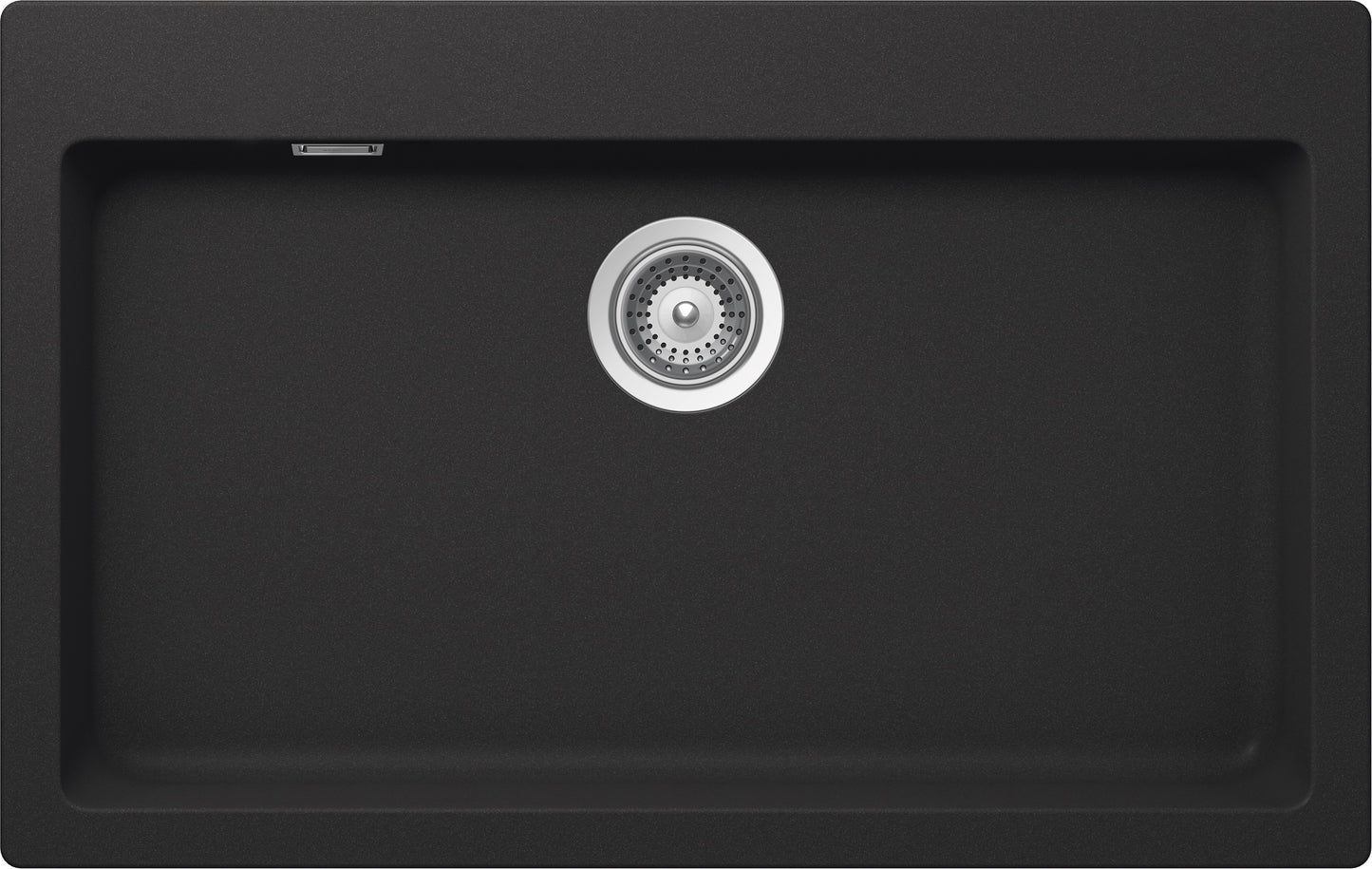 Schock PRIN100AP51 | 1 VASCA | Cristalite | 790x500 | ANTRACITE | Base 80 | VASCHE CON BANCO RUBINET