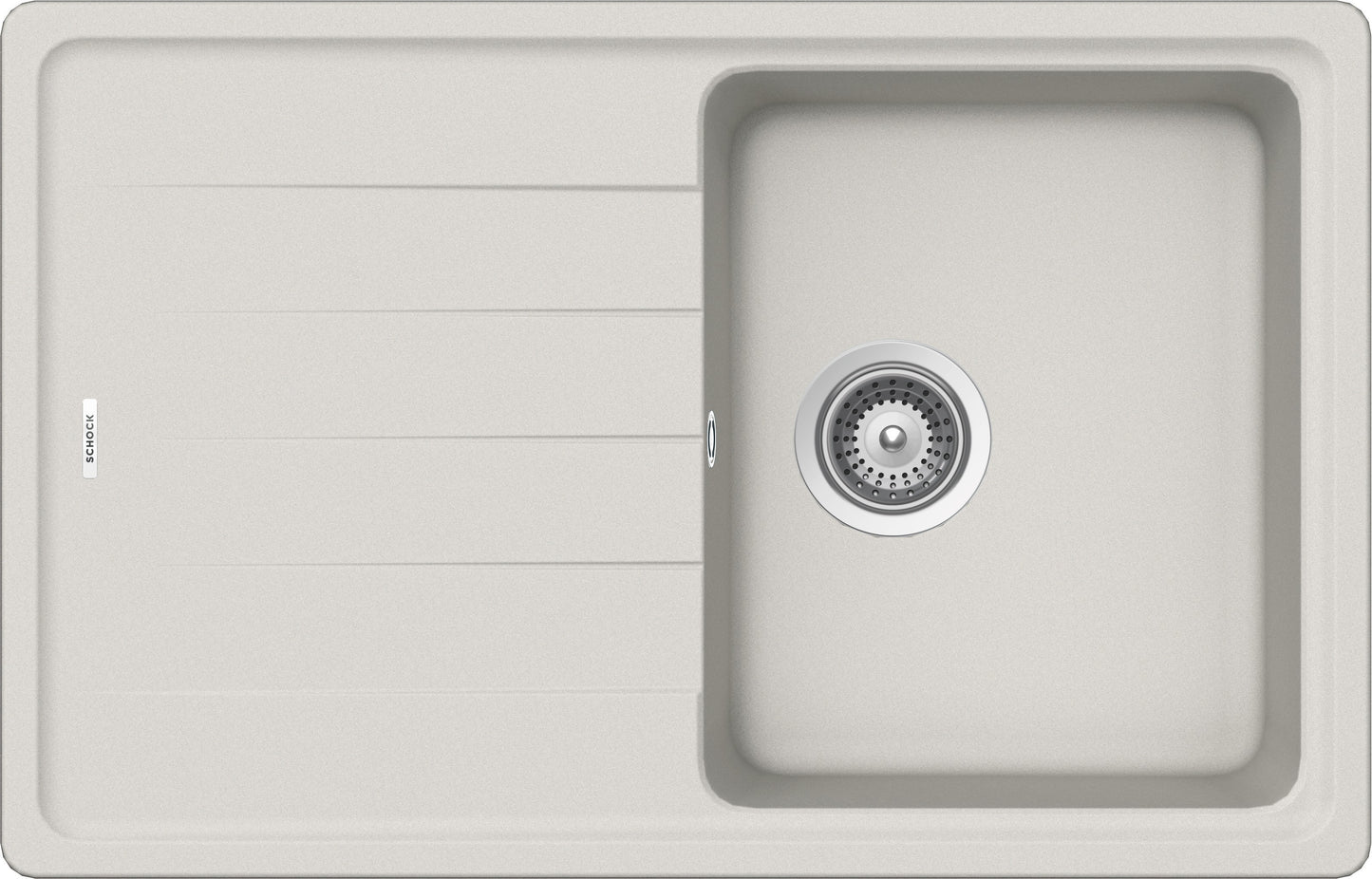 Schock ELED100SA16 | 1 VASCA + GOCCIOLATOIO - REVERSIBILE | Cristalite | 780X500 | NEW ALUMINA | Bas