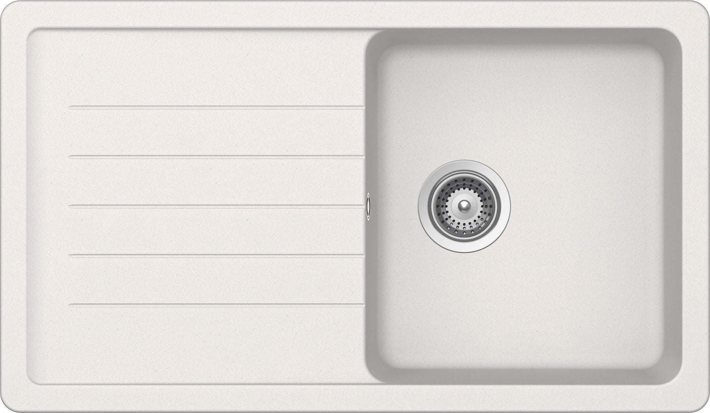 Schock ELED100A16 | 1 VASCA + GOCCIOLATOIO - REVERSIBILE | Cristalite | 860X500 | NEW ALUMINA | Base