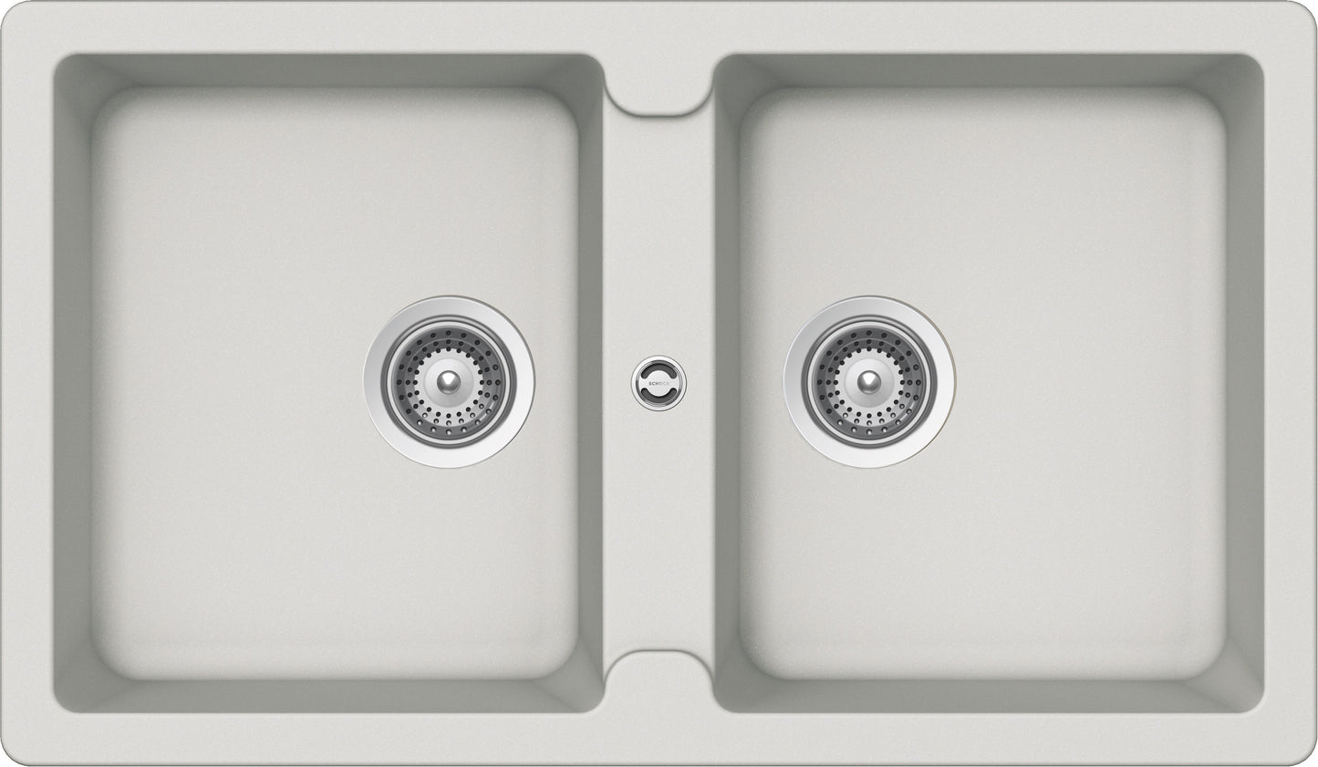 Schock ELEN200A16 | 2 VASCHE | Cristalite | 860x500 | NEW ALUMINA | Base 90 | LAVELLI CRISTALITE