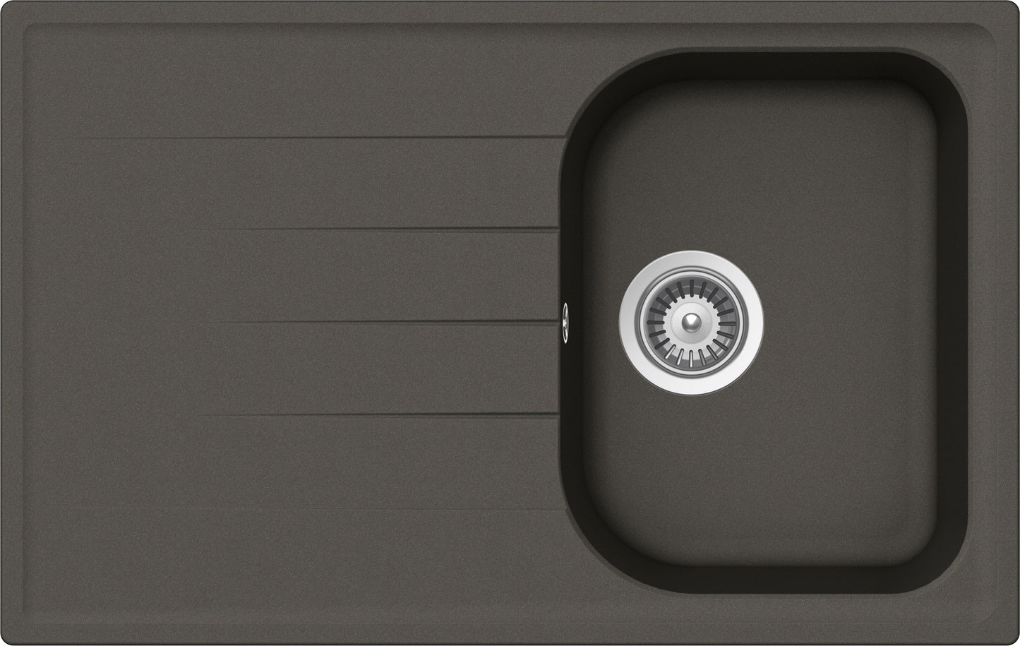 Schock LITD100SA43 | 1 VASCA + GOCCIOLATOIO - REVERSIBILE | Cristalite | 790x500 | ASPHALT | Base 45