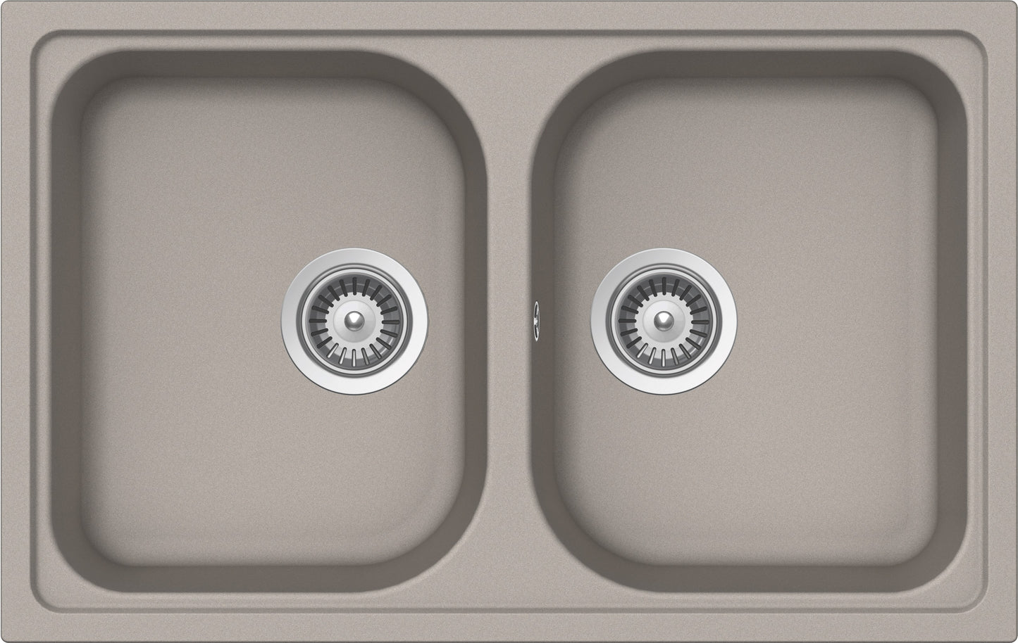 Schock LITN200SA42N | 2 VASCHE | Cristalite | 790x500 | GRIGIO TORTORA | Base 80 | LAVELLI CRISTALIT