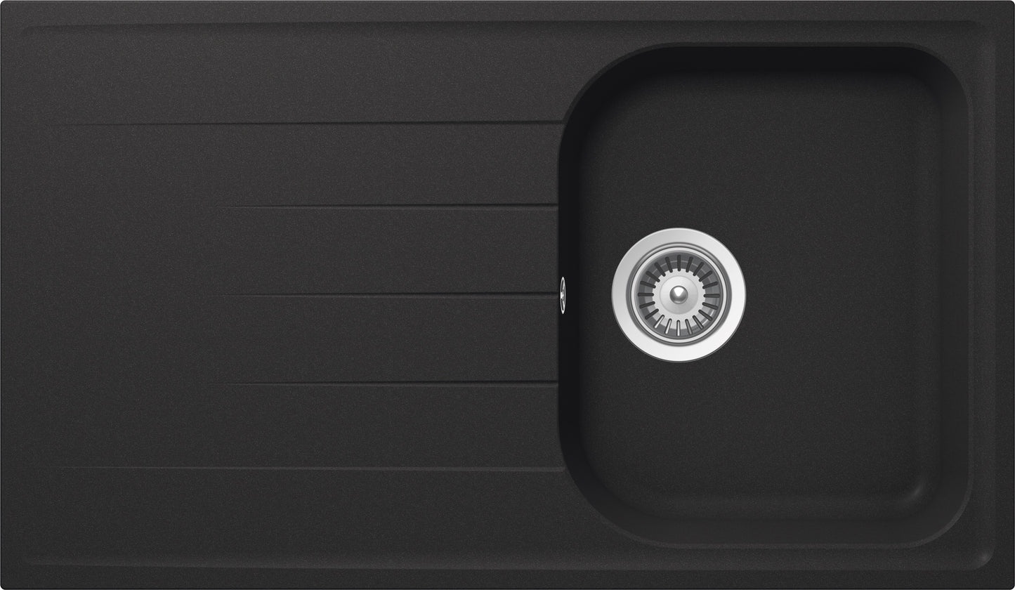 Schock LITD100A51N | 1 VASCA + GOCCIOLATOIO - REVERSIBILE | Cristalite | 860x500 | ANTRACITE | Base