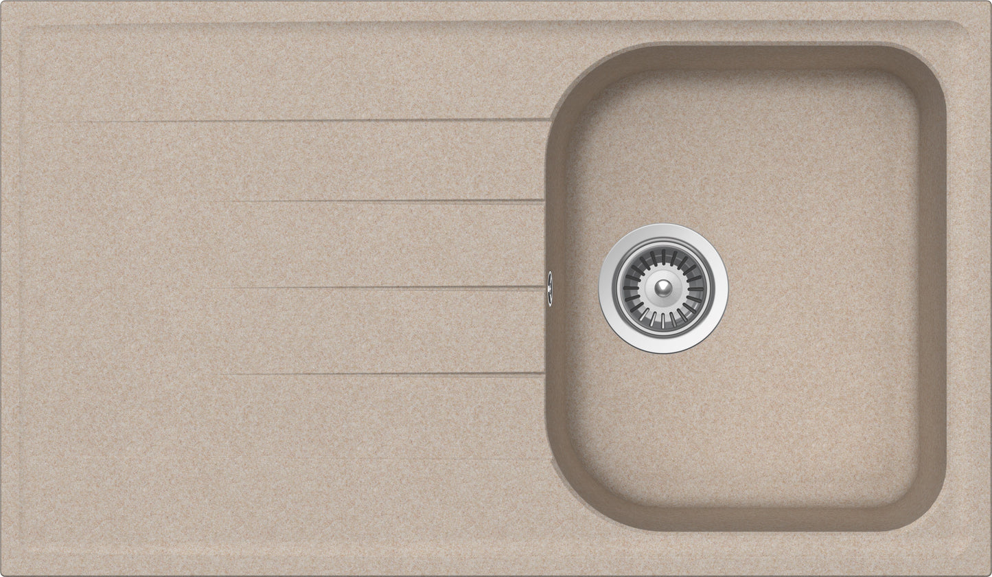 Schock LITD100A58N | 1 VASCA + GOCCIOLATOIO - REVERSIBILE | Cristalite | 860x500 | AVENA | Base 40 |