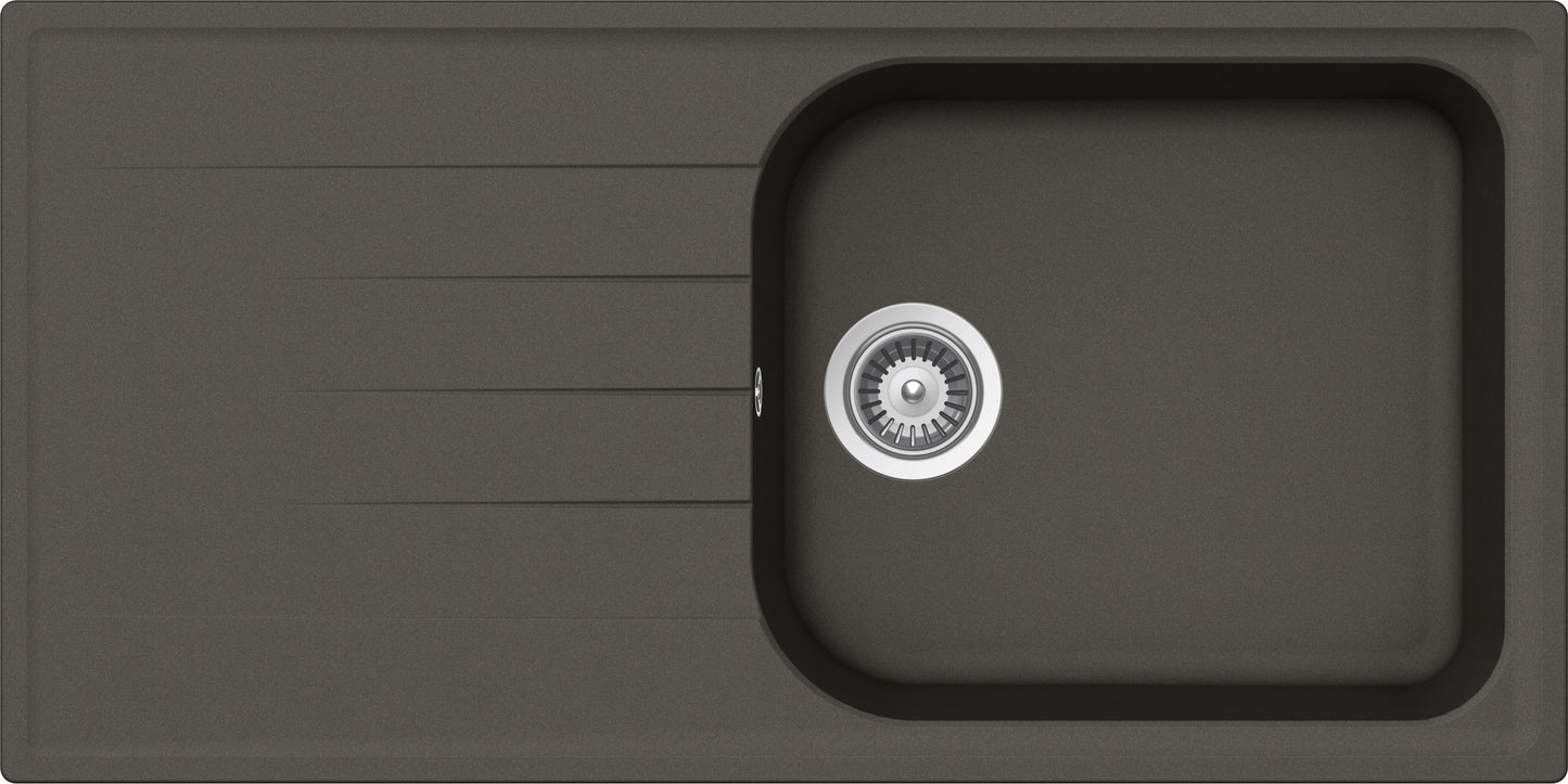 Schock LITD100LA43N | 1 VASCA LARGE + GOCCIOLATOIO - REVERSIBILE | Cristalite | 1000X500 | ASPHALT |