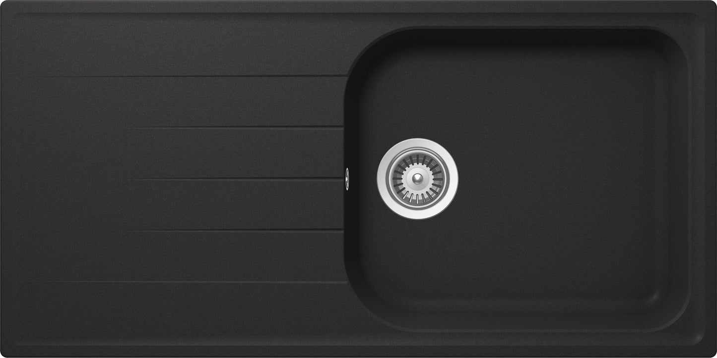 Schock LITD100LA51N | 1 VASCA LARGE + GOCCIOLATOIO - REVERSIBILE | Cristalite | 1000X500 | ANTRACITE