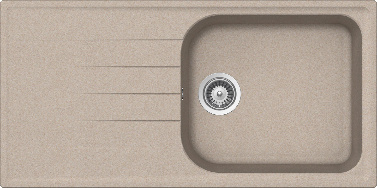 Schock LITD100LA58N | 1 VASCA LARGE + GOCCIOLATOIO - REVERSIBILE | Cristalite | 1000X500 | AVENA | B