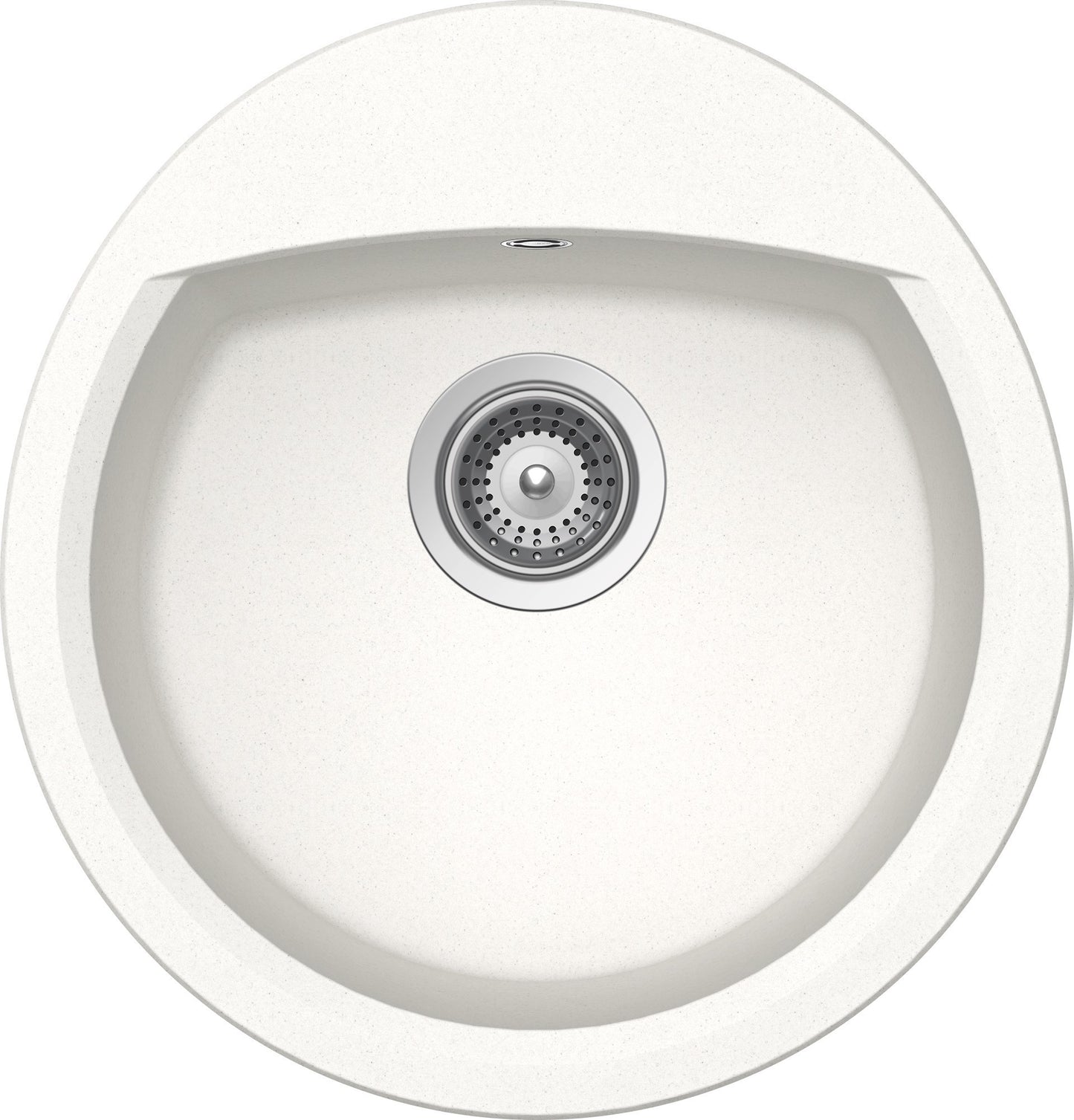 Schock NEMR100001 | 1 VASCA - OVALE - BANCO RUBINETTERIA | Cristalite | 490X470 | BIANCO ASSOLUTO |