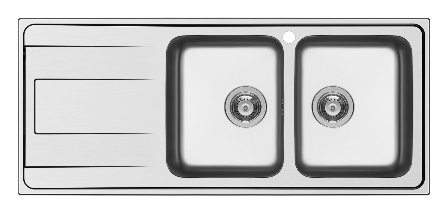 Schock WAVD200DX | 2 VASCHE + GOCCIOLATOIO - BORDO SEMIFILO - FAST FIX, GUARNIZIONE GIA' INSTALLATA