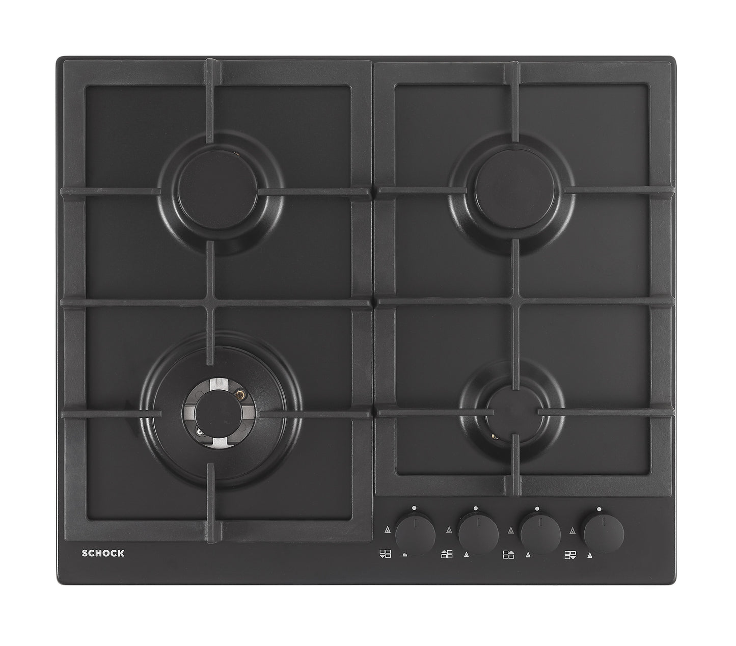 Schock STR64THBK | 4 FUOCHI GAS - TRIPLA CORONA 3,8 Kw _ACCENSIONE - VALVOLE DI SICUREZZA - GRIGLIE