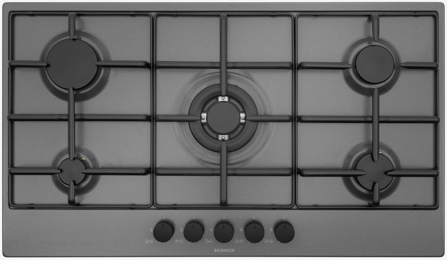 Schock STS95543 | 5 FUOCHI GAS - TRIPLA CORONA 3,8 Kw ACCENSIONE - VALVOLE DI SICUREZZA - GRIGLIE IN