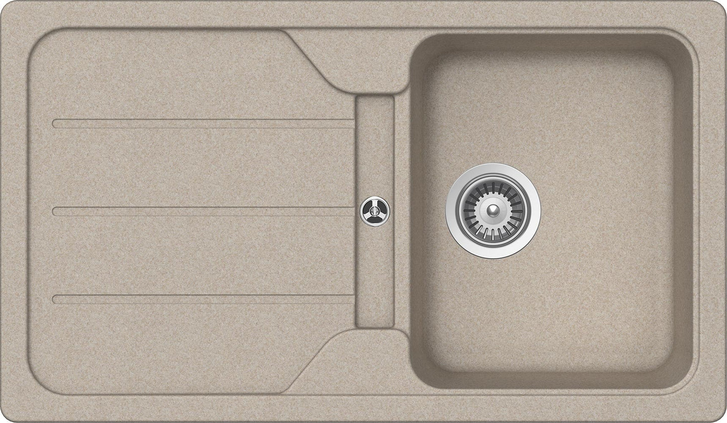 Schock FOMD100A58 | LAVELLO 1 VASCA + GOCCIOLATOIO - REVERSIBILE | Cristalite | 860x500 | AVENA | Ba