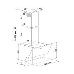 Silverline 3490.8.733.02 | cappe Oslo | parete | 80 cm | bianco | A | 648m3/h, 3 velocita', comandi