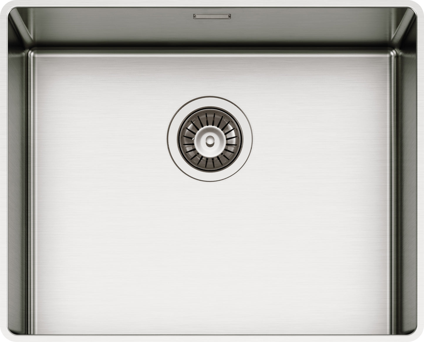 Schock TECN100LS | 1 VASCA 500x400 - BORDO SLIM 8 mm | Acciaio Inox 304 | 516x416 | INOX SPAZZOLATO