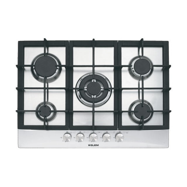 GLEM GAS GT755HIX- | PIANI COTTURA A GAS | 70 | INOX | 4 f.gas + 1 tripla corona - comandi frontali