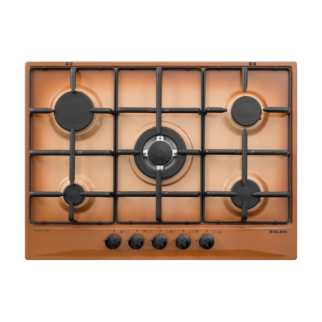 GLEM GAS GT755TF- | PIANI COTTURA A GAS | 70 | TERRA DI FRANCIA | 4 f.gas + 1 tripla corona - coman