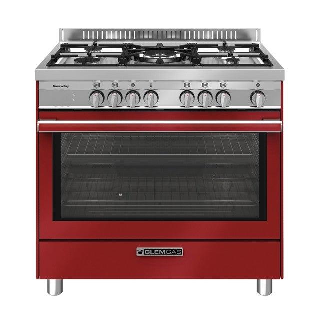 GLEM GAS ST965MRS | CUCINE SPECIALISTA ST | 90X60_TUTTO FORNO | ROSSO POMODORO | 4 f.gas + 1 tripla