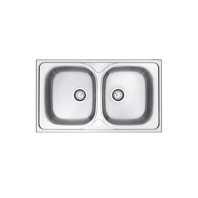 GLEM GAS GL286IX | LAVELLI INOX | 86 | INOX | 2 vasche -pilette 3'1/2 profondita' 14 cm