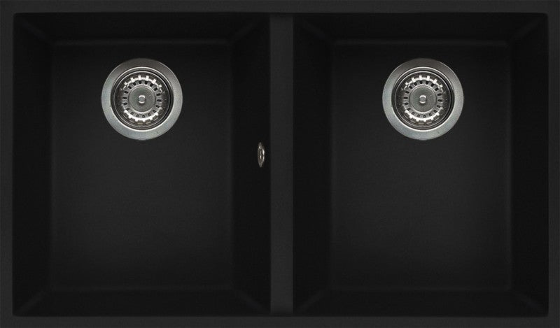 ELLECI Kitchen 2025 LGQ35040BSO | LAV. QUADRA 350 76x44 2V NERO 40 SOTTOTOP