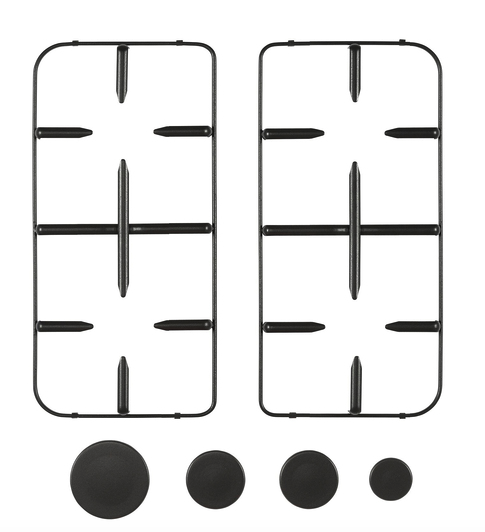 GLEM GAS 9N60LMAT | ACCESSORI PIANI COTTURA | 60 | NERO | kit 2 griglie + coprispartifiamma mat per