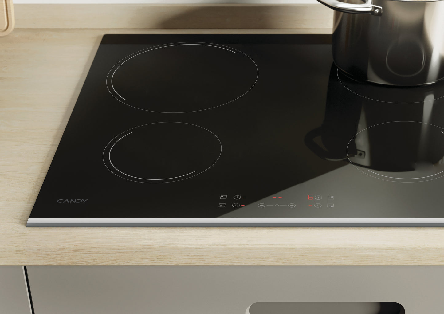CANDY BI CH64XB|33801795|Piano Vetroceramica 60cm; 4 zone; controllo centrale; ; Potenza 6,5Kw; 10 l