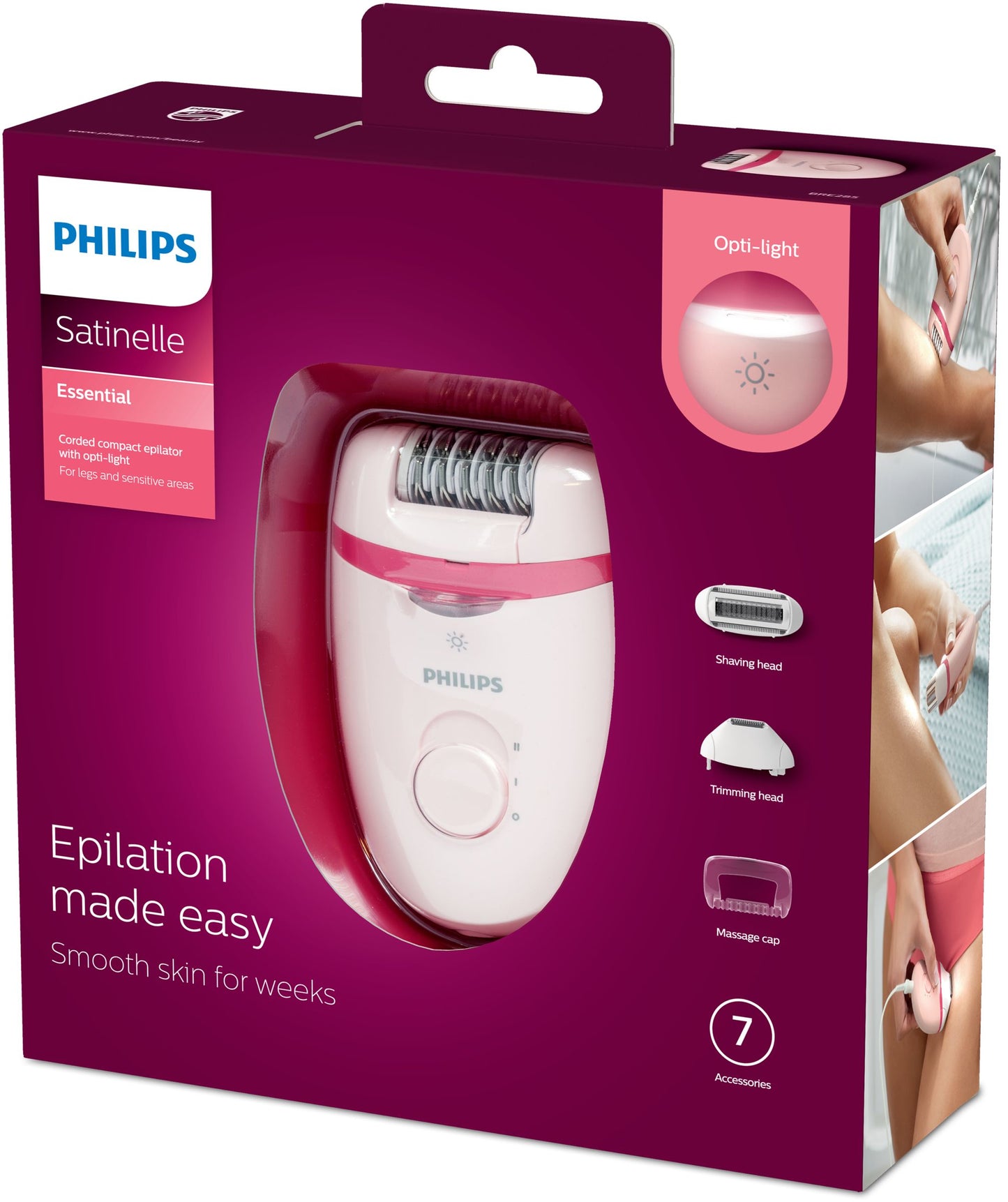 PHILIPS PED BRE285 | CURA PERSONA | EPILATORI | EPILATORI NORMALI | EPILATORE C/FILO 2VEL. C/7ACCESS