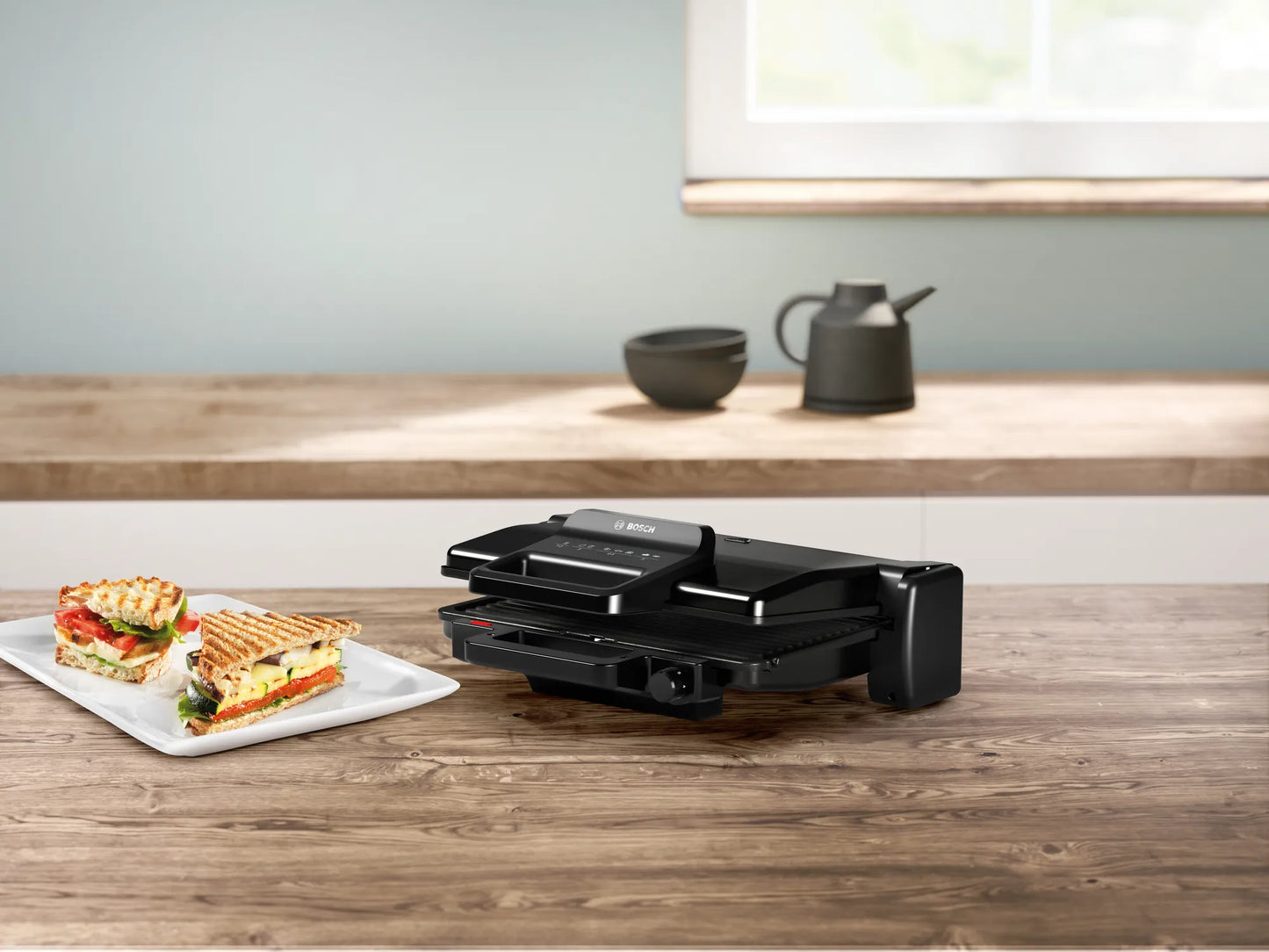 BOSCH PED TCG3323 | CUCINA | COTTURA CIBI | GRILL DA CONTATTO | BISTECCHIERA 2000W C/2VASCH.RACCOGLI