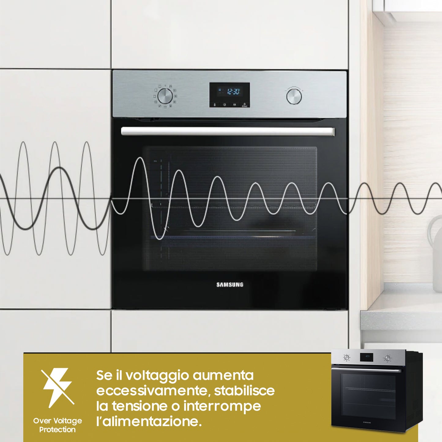 SAMSUNG FINE SERIE NV68A1110BS/ET | FORNO SAMSUNG SINGLE FAN, CLASSE : A, 68L