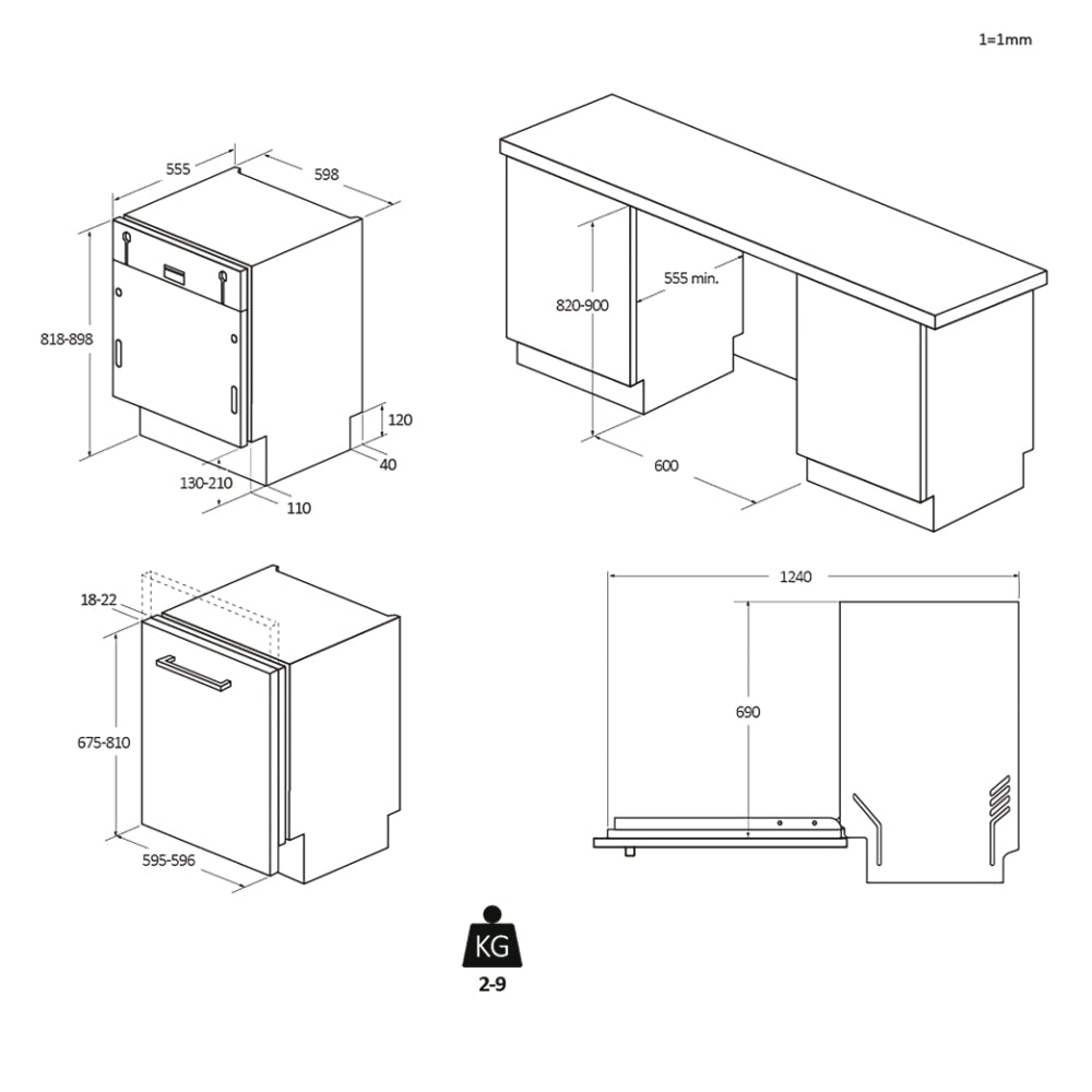 CANDY BI CS4E7L0W|32901624|Lavastoviglie 60 cm; Cernier sliding Classe Energetica : E ; 14 coperti;