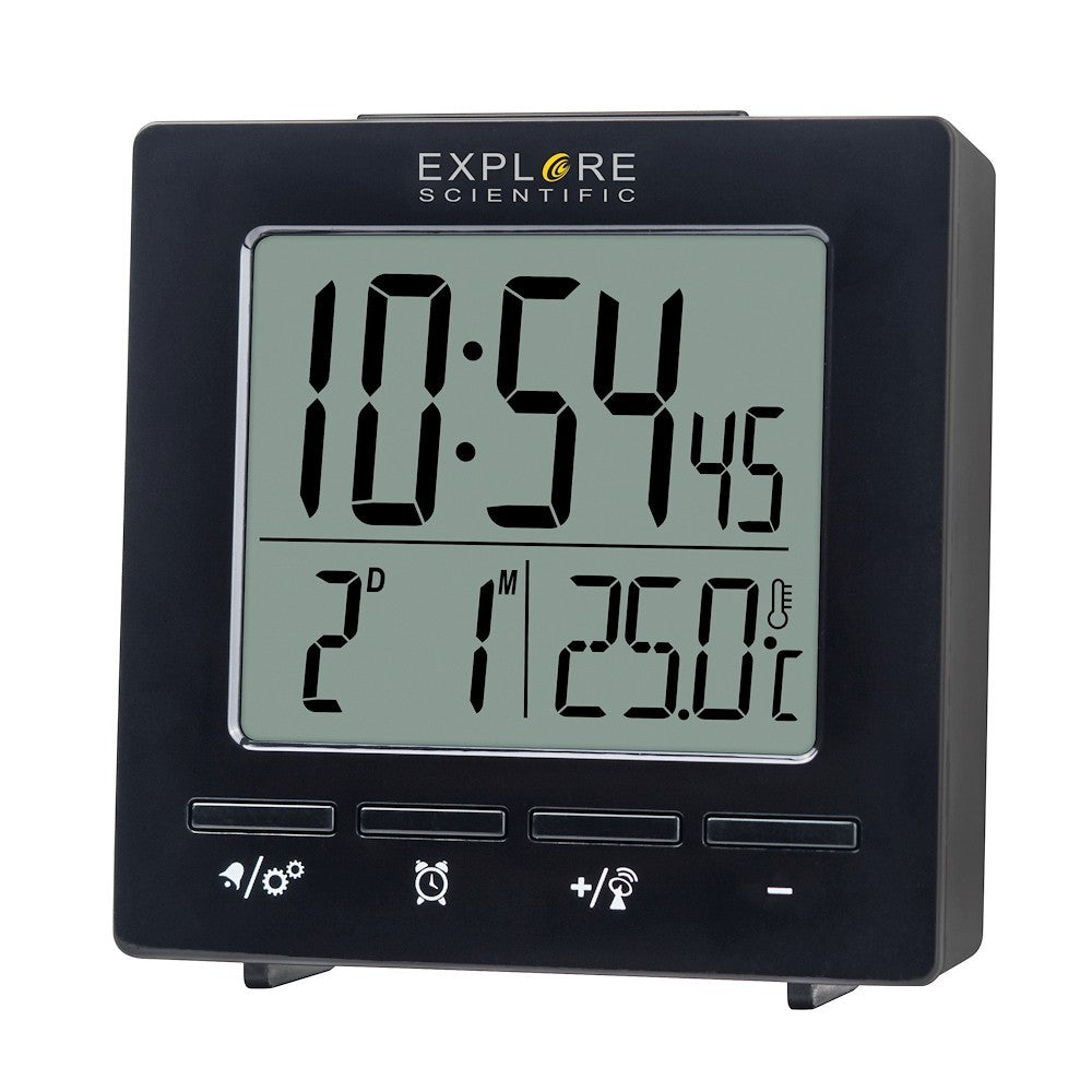 EXPLORE SCIENTIFIC PED RDC1005NERO | CASA | OROLOGI | OROLOGI | OROLOGIO RADIOCONTROLLATO SNOOZE TEM