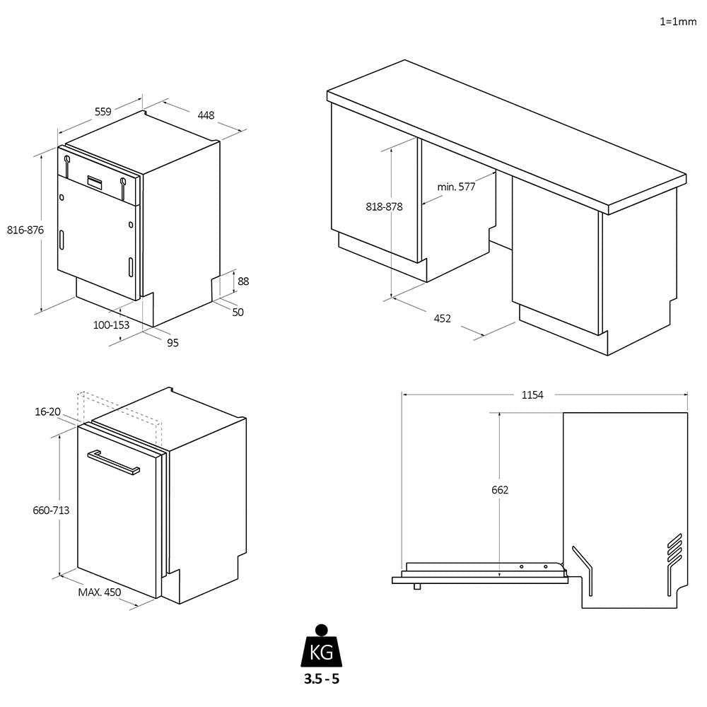 HOOVER BI HI1C5SB1FS | 32901766 | Lavastoviglie | Lavastoviglie a scomparsa totale, 45cm, Classe En
