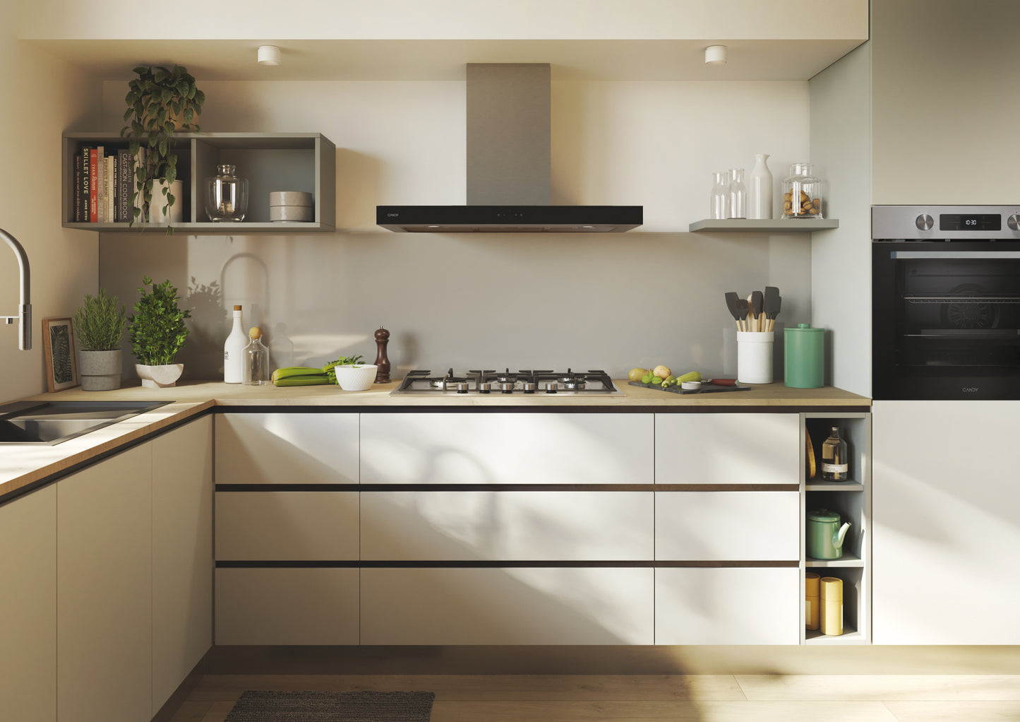 CANDY BI CHG7WL4WTX|33803489|Piano Gas da 75cm inox; Griglie in ghisa; 5 fuochi ; bruciatore specia