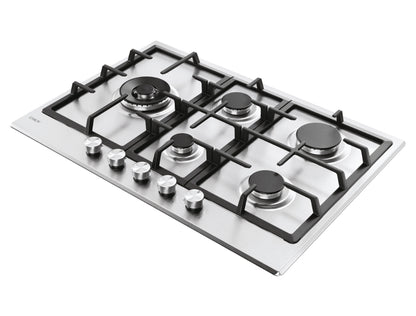 CANDY BI CHG7WL4WTX|33803489|Piano Gas da 75cm inox;  Griglie in ghisa; 5 fuochi ; bruciatore specia