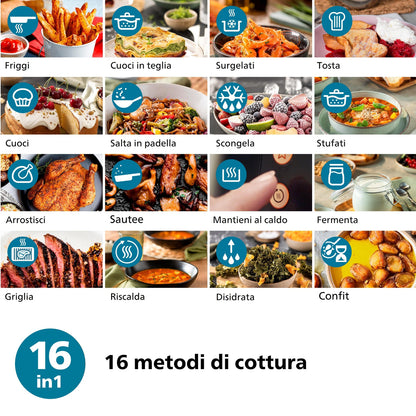 PHILIPS PED NA342 | CUCINA | COTTURA CIBI | FRIGGITRICI | FRIGGITRICE AD ARIA 2000W 7.2LT 16FUNZ.TOU