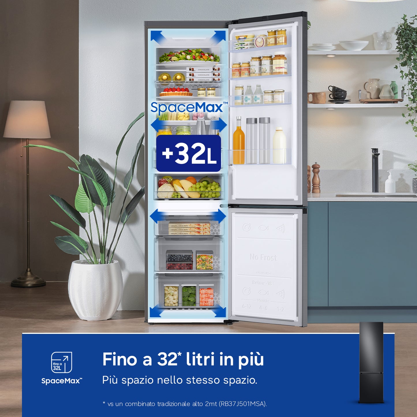 SAMSUNG BIANCO RB38C7B6AB1 | FRIGORIFERI | FRIGORIFERI COMBINATI | FRIGO COMBI NO FROST | COMBI 387L