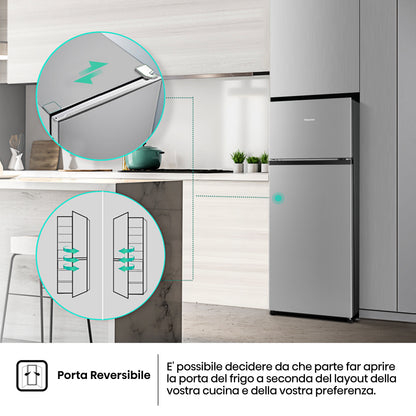 HISENSE BIANCO RT267D4ADE | FRIGORIFERI | FRIGORIFERI A 2PORTE | FRIGO 2P STATICO | FRIGO 2P. 206LT