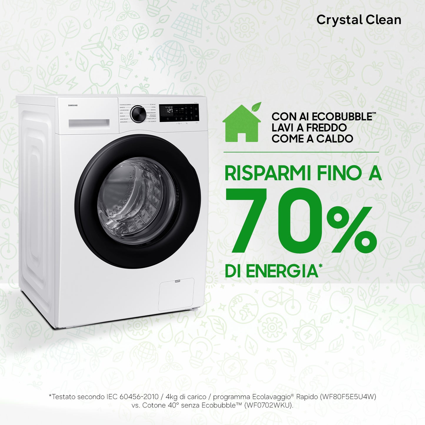 SAMSUNG BIANCO WW10FG5U34AEET | LAVATRICI | LAVATRICI CARICO FRONTALE | LAV. C/FRONTALE 10-10,99KG |