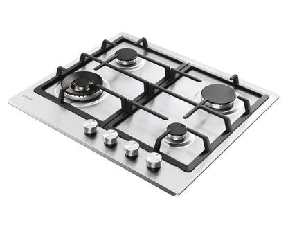 CANDY BI CHG6BF4WTX|33803487|Piano Gas da 60cm inox;  Griglie in ghisa; 4 fuochi; bruciatore special