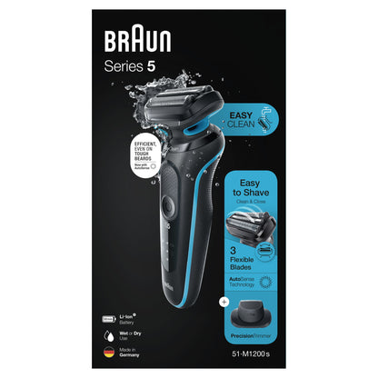 BRAUN PED 51M1200S | CURA PERSONA | RASATURA | RASOIO ELETTRICO | RASOIO RIC. W&D LED C/CUSTODIA +1A