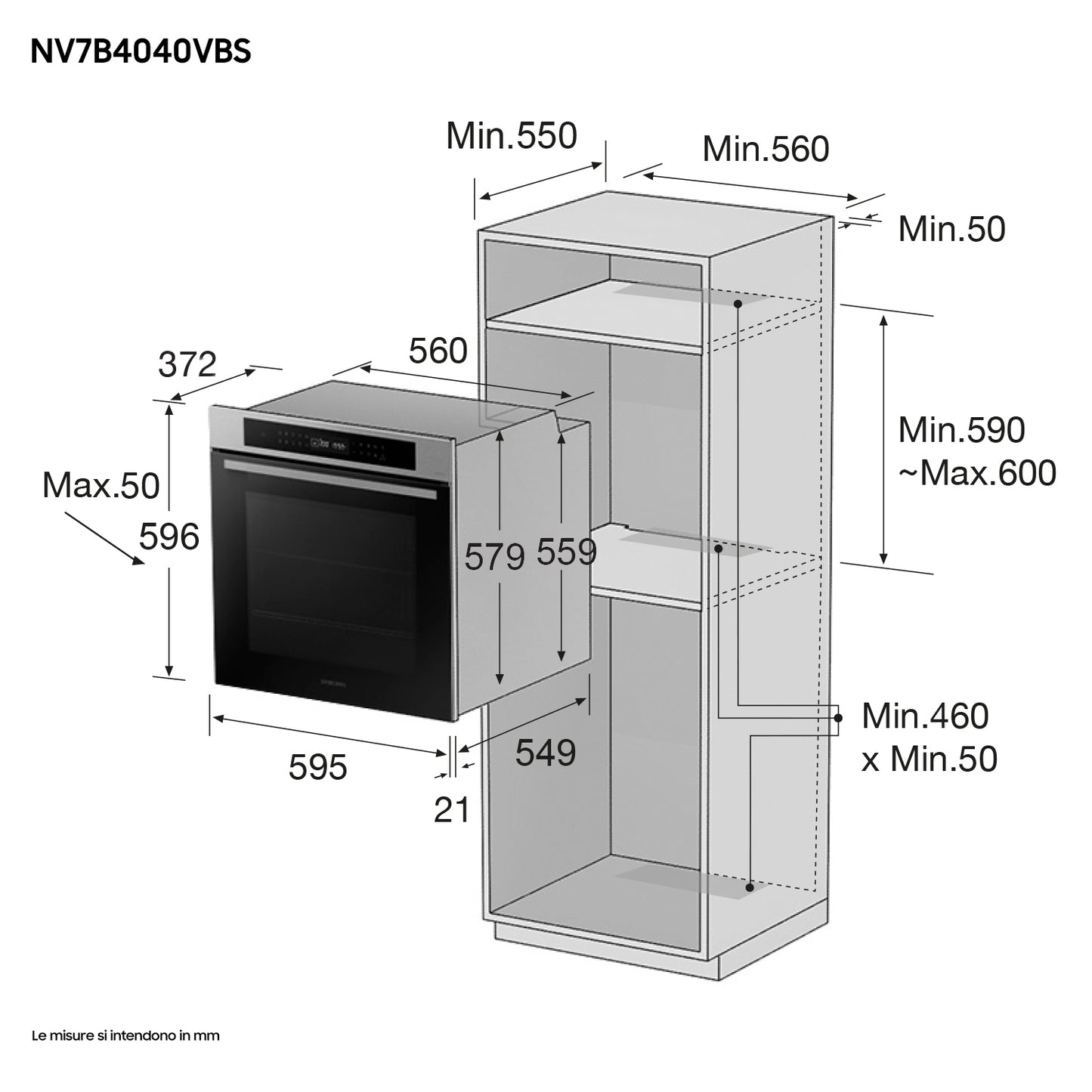 SAMSUNG PROMO NEW NV7B4040VBS/U5 | FORNO MULTIFUNZIONE SAMSUNG SERIE 4 76L, VENTOLA SINGOLA, VAPORE
