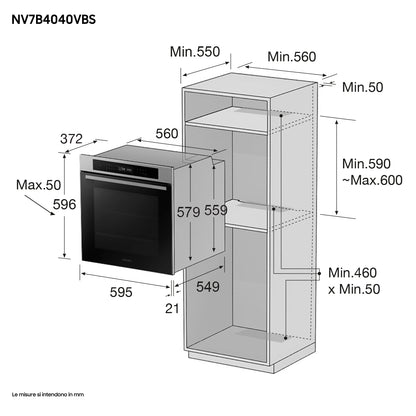 SAMSUNG PROMO NEW NV7B4040VBS/U5 | FORNO MULTIFUNZIONE SAMSUNG SERIE 4 76L, VENTOLA SINGOLA, VAPORE
