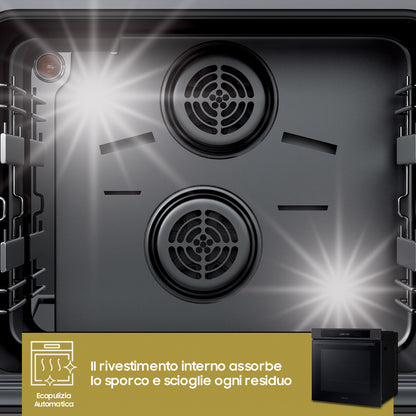SAMSUNG SELECTION NV7B4040VBB/U5 | Forno Multifunzione Samsung Serie 4 76L, Ventola Singola, Vapore