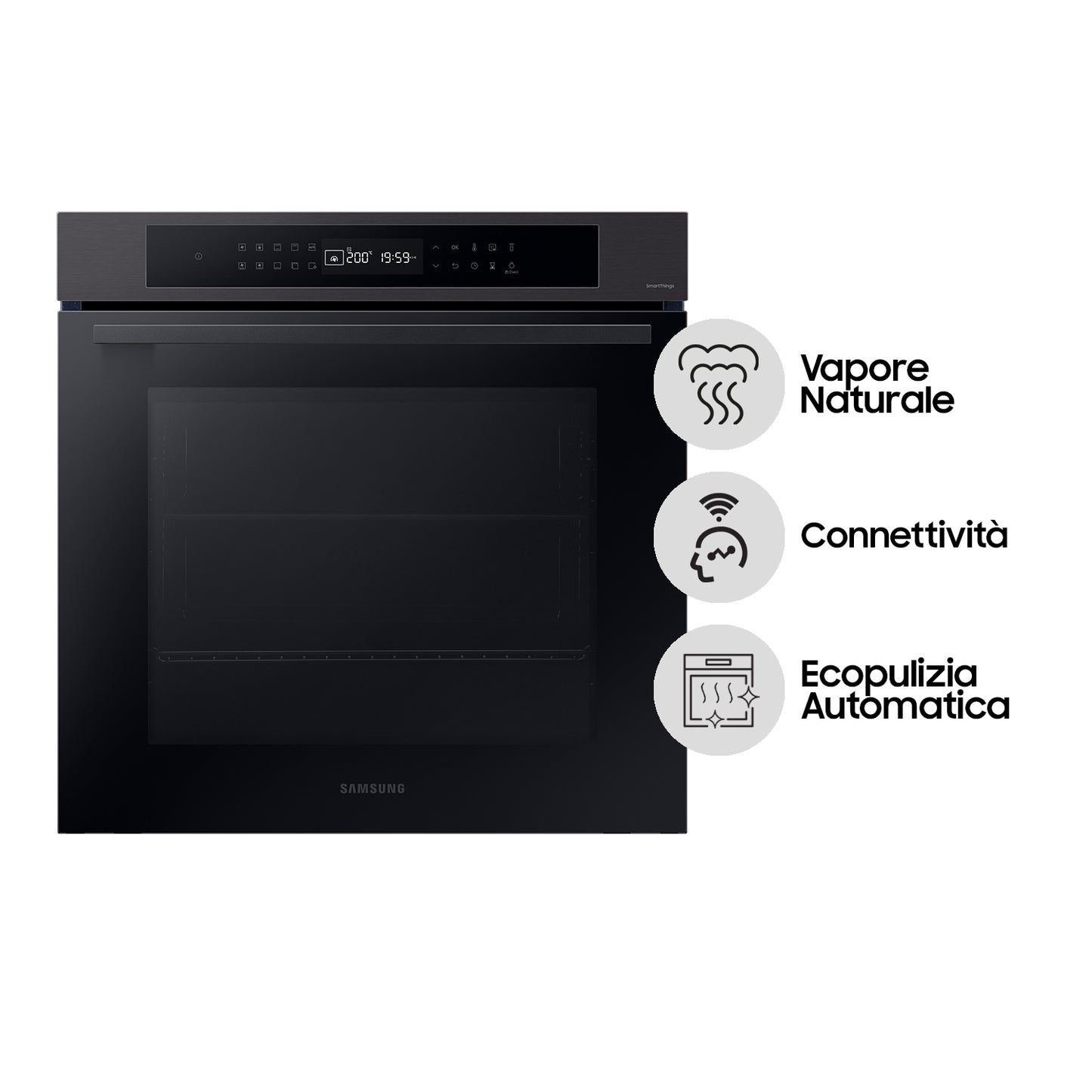 SAMSUNG SELECTION NV7B4040VBB/U5 | Forno Multifunzione Samsung Serie 4 76L, Ventola Singola, Vapore