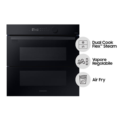SAMSUNG SELECTION NV7B5760WBK/U5 | Forno a Vapore Samsung Dual Cook Flex_ Steam Serie 5 76L, Dual Co