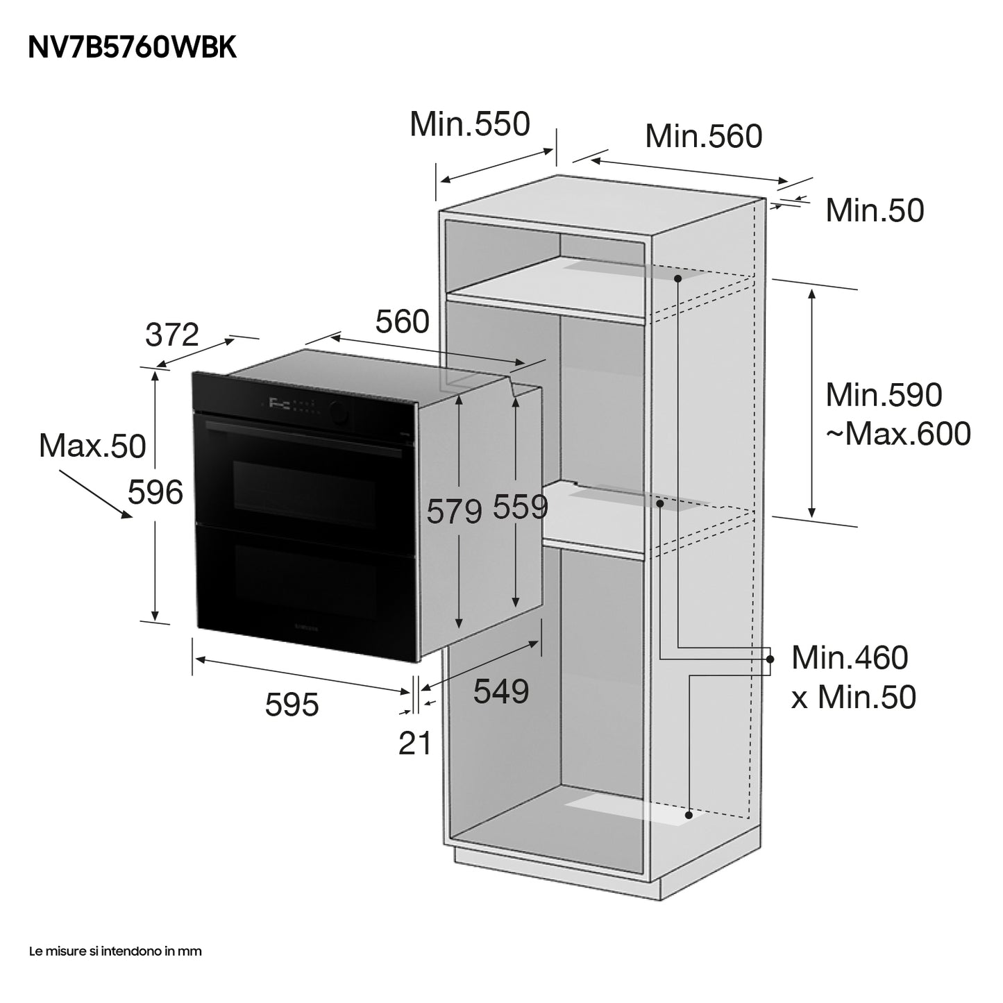 SAMSUNG SELECTION NV7B5760WBK/U5 | Forno a Vapore Samsung Dual Cook Flex_ Steam Serie 5 76L, Dual Co