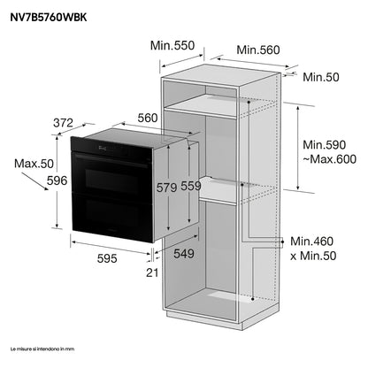SAMSUNG SELECTION NV7B5760WBK/U5 | Forno a Vapore Samsung Dual Cook Flex_ Steam Serie 5 76L, Dual Co