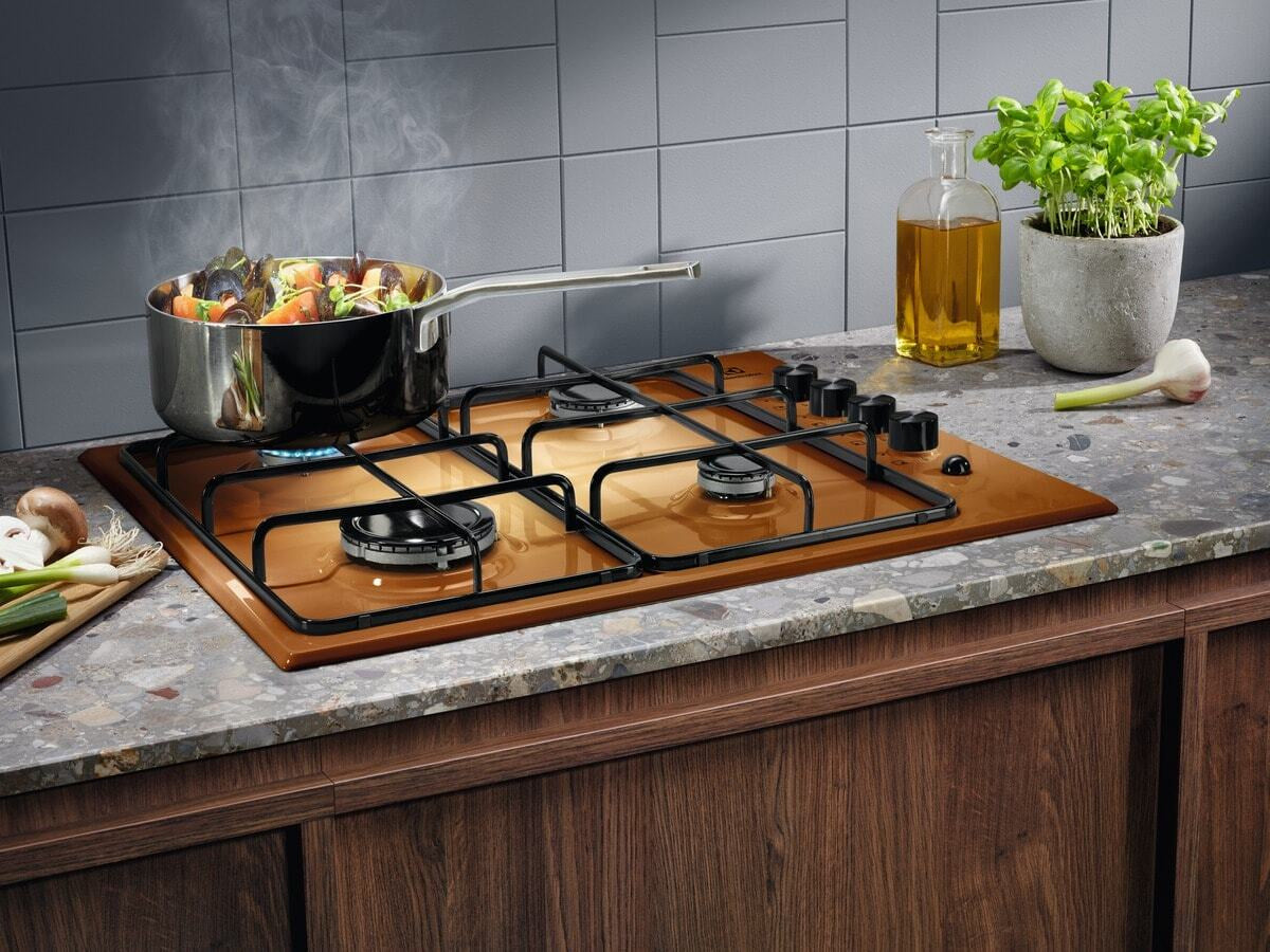 Electrolux BI   KGS6404T   | 60 cm - Slim - Comandi Laterali - 4 fuochi gas - Bruciatori Fiamma Pura