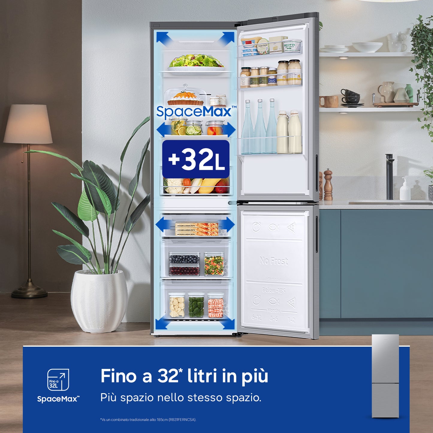 SAMSUNG BIANCO RB33B610ESA | FRIGORIFERI | FRIGORIFERI COMBINATI | FRIGO COMBI NO FROST | COMBI 344L