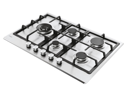CANDY BI CHG7WL4WTX|33803489|Piano Gas da 75cm inox;  Griglie in ghisa; 5 fuochi ; bruciatore specia